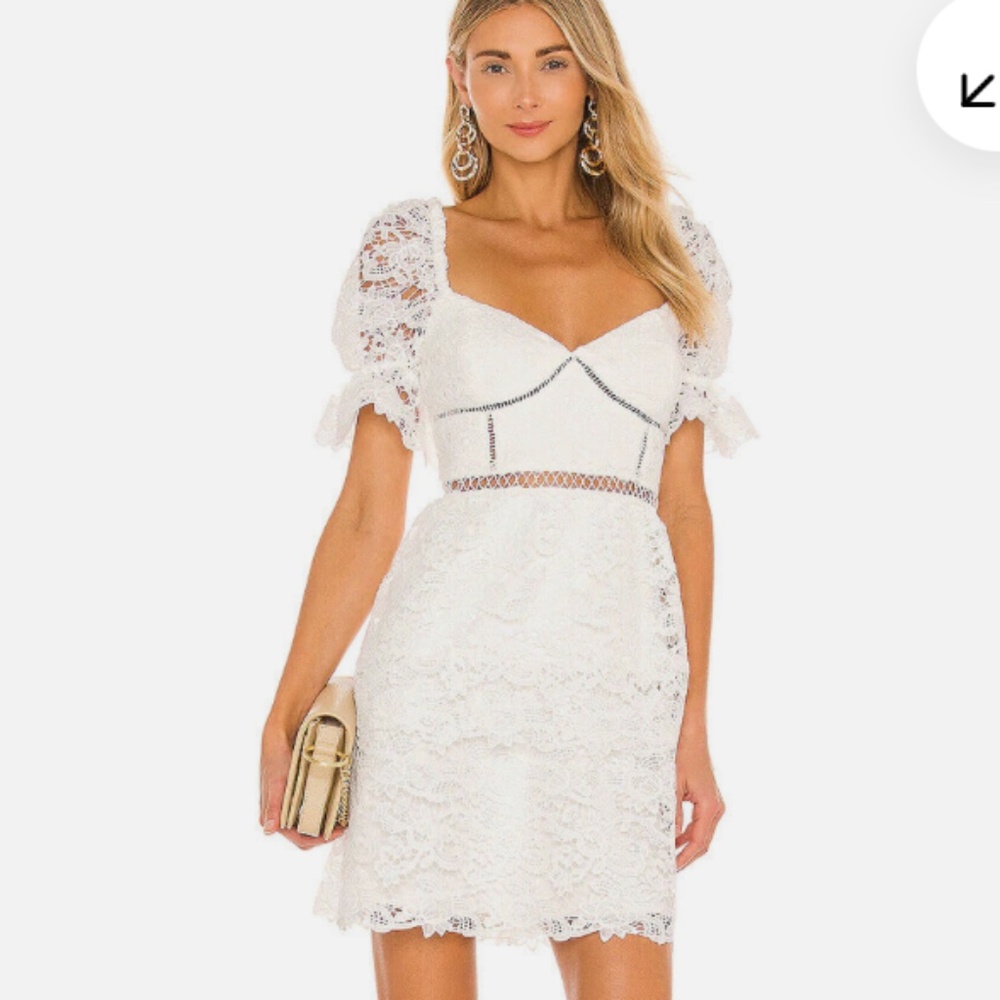 Bardot Women's White Charlotte Lace Crochet Mini Dress